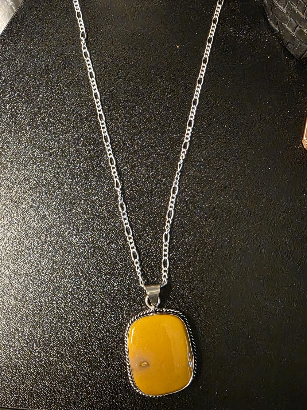 Genuine Stone Pendant On Silver 925 Chain Necklace - Women Jewelry